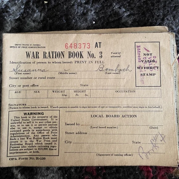 WWII US Navy Named Uniform Grouping John P Bambach 1944 Ration Books Photos - Picture 15 of 16